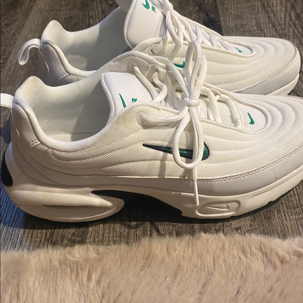 Nike White and Teal Athletic Shoes